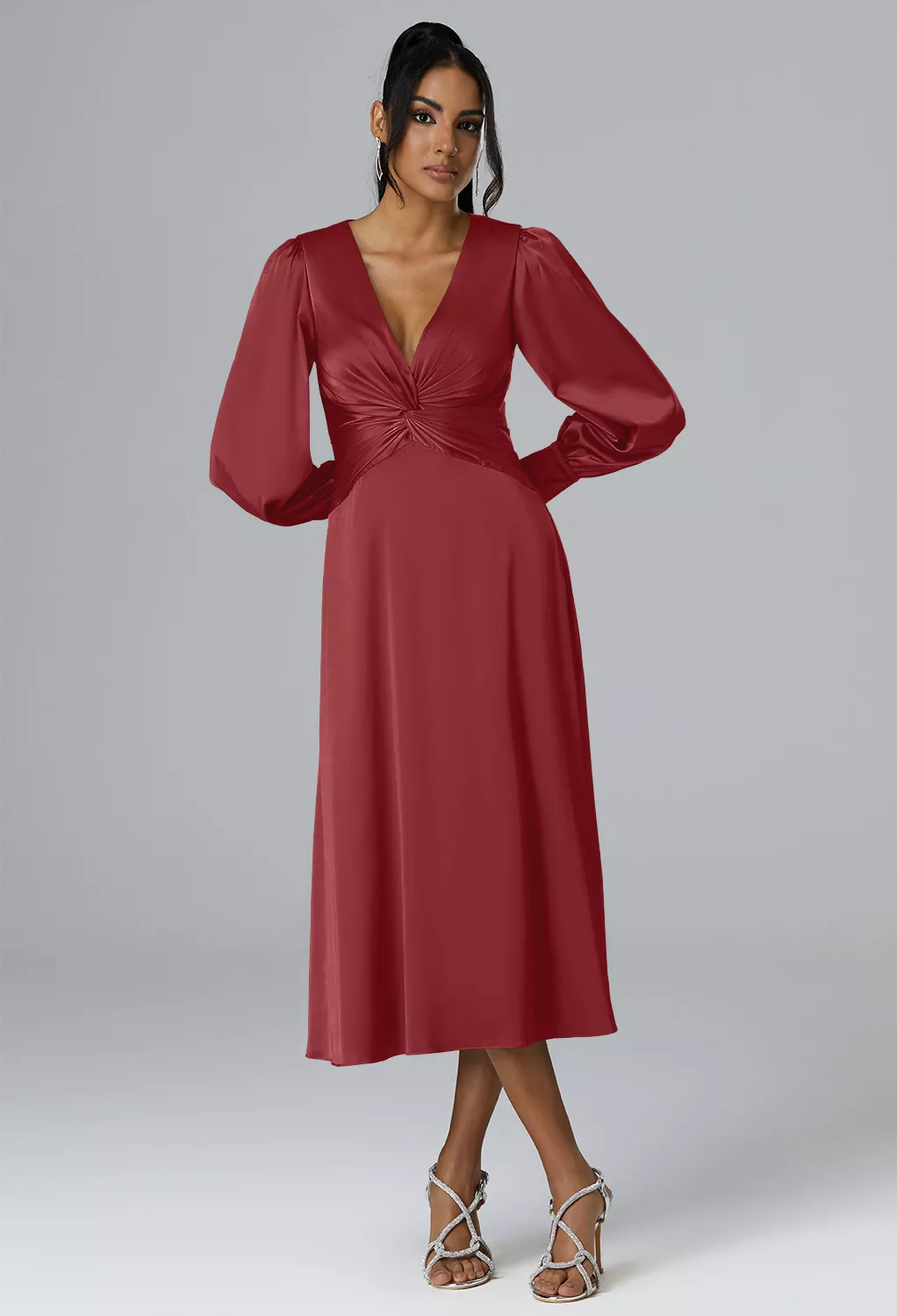 AW Sibylla Burgundy  Cocktail Wedding Guest Dresses